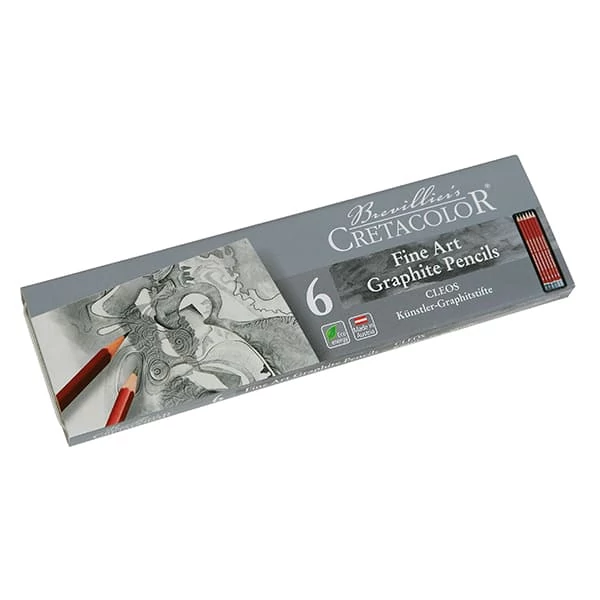 Set creioane grafit Cretacolor Fine Art Graphite - 6 buc, cutie metalica