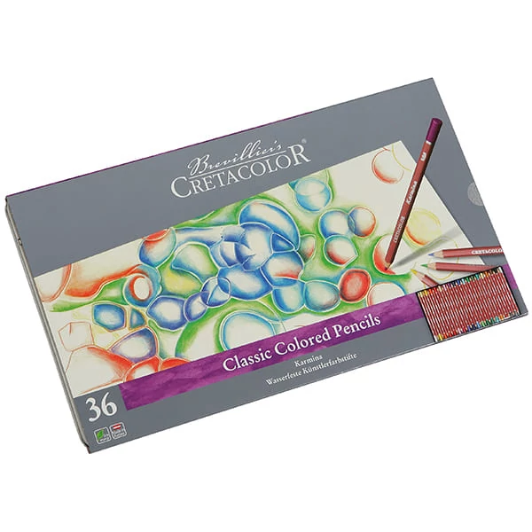 Set creioane colorate Cretacolor Karmina - 36 buc, cutie metalică