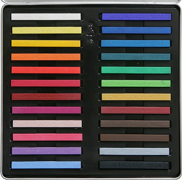 Set crete pastel Cretacolor - 24 buc, cutie metalică