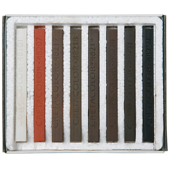 Set crete pastel Cretacolor - 8 buc, nuante maro