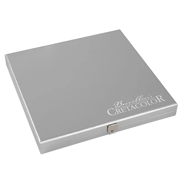 Set de desen grafit Cretacolor Silver Box, 17 buc, cutie din lemn