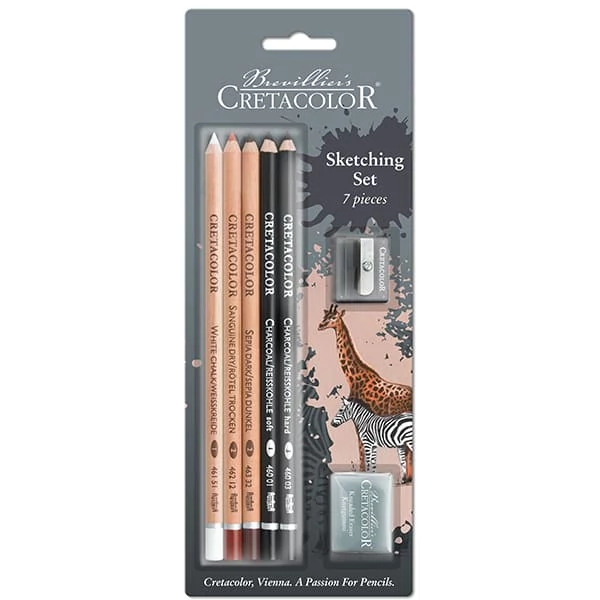Cretacolor Sketching Set - Set de desen și schiță , 7 piese