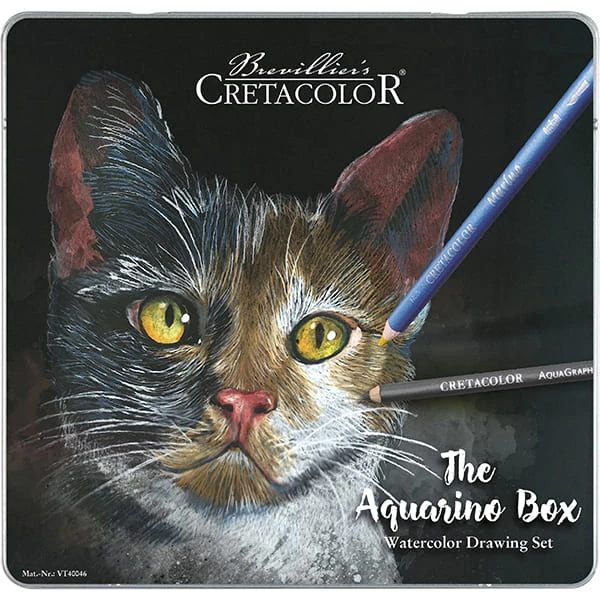 Set creioane acuarelă Cretacolor The Aquarino Box, 24 buc., cutie metalica
