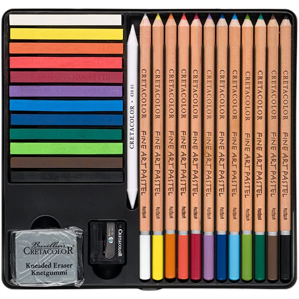 Set desen pastel Cretacolor The Pastel Basic Box, 27 buc. , cutie metalica