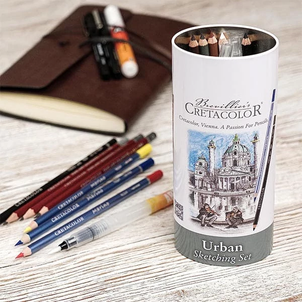 Cretacolor Urban Sketching Set Set de desen și schițe, 22 buc