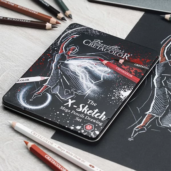 Cretacolor X-Sketch Mega set de creioane pentru desen și schiță, 12 buc