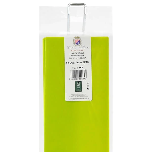 Hârtie mătase în pachet, 50x76 cm, 21 g, 6 buc - verde lime