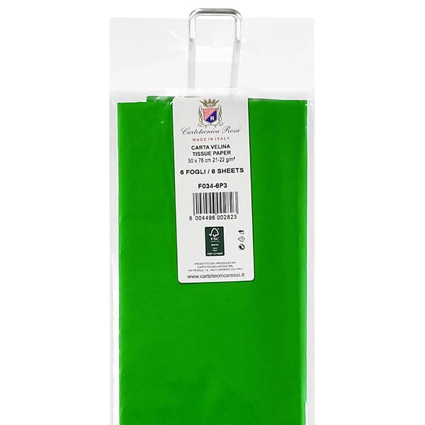 Hârtie mătase în pachet, 50x76 cm, 21 g, 6 buc - verde