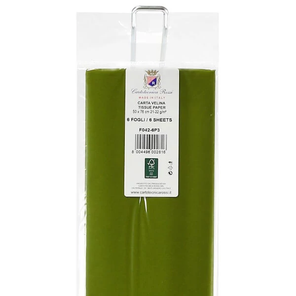 Hârtie mătase în pachet, 50x76 cm, 21 g, 6 buc - verde măsline