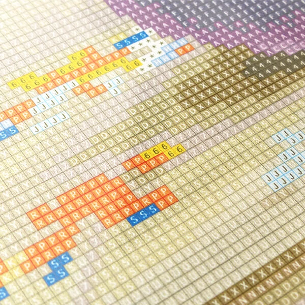 Pictură cu diamante , pe pânză întinsă , 40x50 cm - Orhidee violet