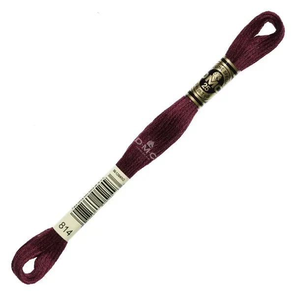 Ață pentru broderie DMC Mouliné (împărțit, 6 fire), 8 m - 024-814, Garnet - DK