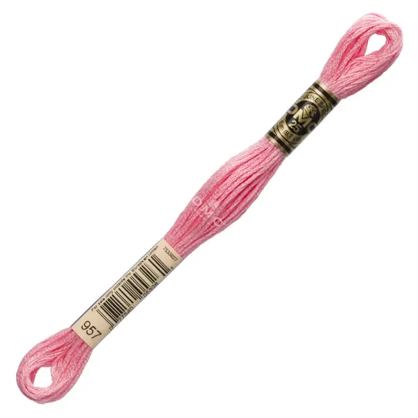 Ață pentru broderie DMC Mouliné (împărțit, 6 fire), 8 m - 030-957, Geranium - PALE