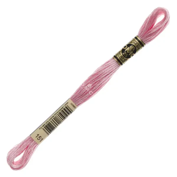 Ață pentru broderie DMC Mouliné (împărțit, 6 fire), 8 m - 045-151, Pink