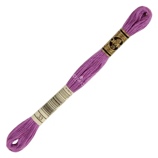 Ață pentru broderie DMC Mouliné (împărțit, 6 fire), 8 m - 072-33, Fuchsia