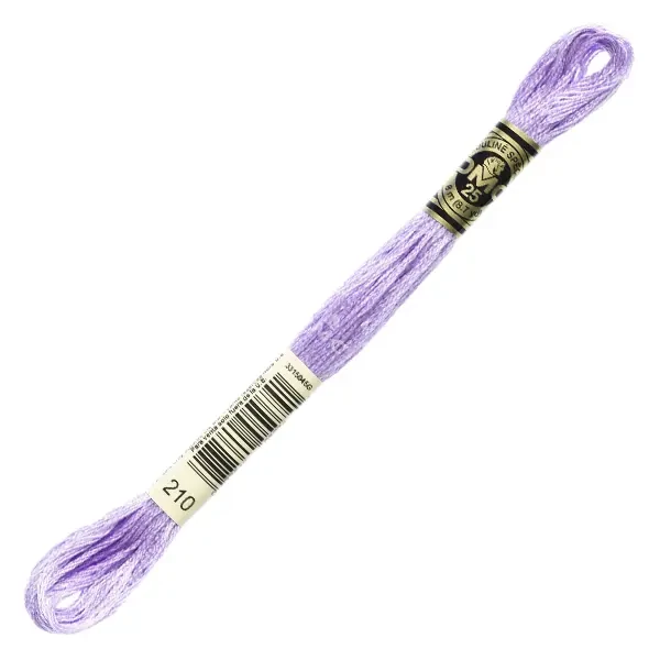 Ață pentru broderie DMC Mouliné (împărțit, 6 fire), 8 m - 090-210, Lavender - MED