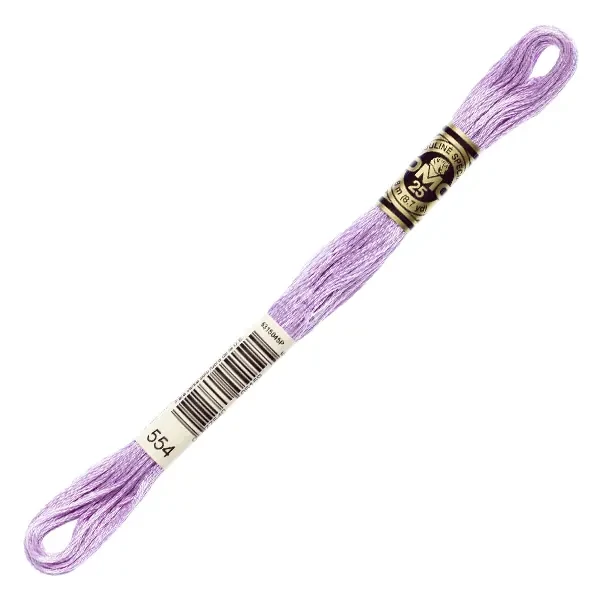 Ață pentru broderie DMC Mouliné (împărțit, 6 fire), 8 m - 096-554, Violet - LT