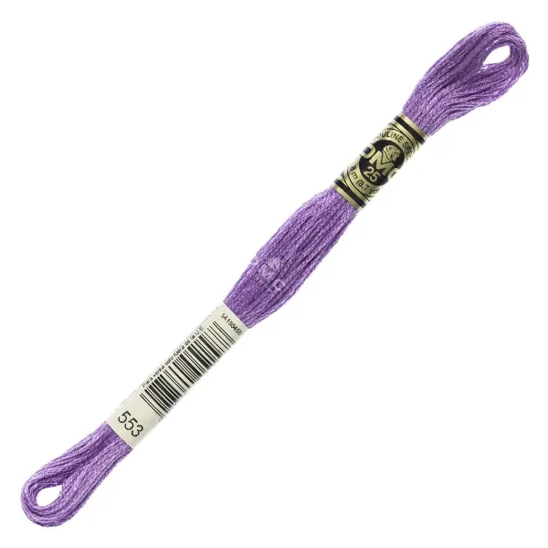 Ață pentru broderie DMC Mouliné (împărțit, 6 fire), 8 m - 097-553, Violet