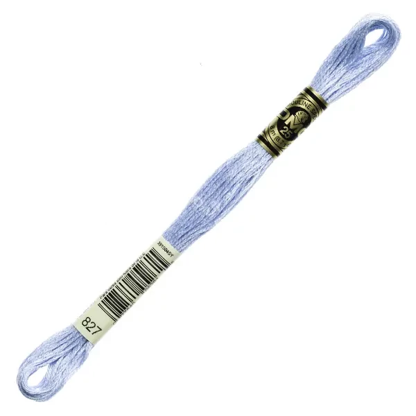 Ață pentru broderie DMC Mouliné (împărțit, 6 fire), 8 m - 135-827, Blue - VY LT