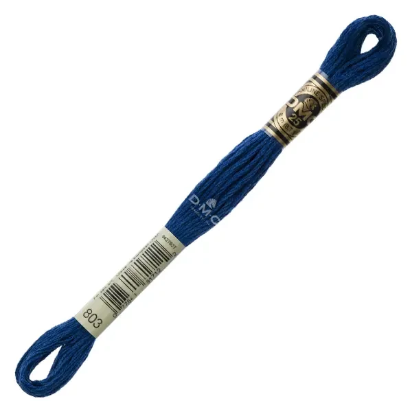 Ață pentru broderie DMC Mouliné (împărțit, 6 fire), 8 m - 157-803, Blue - DEEP