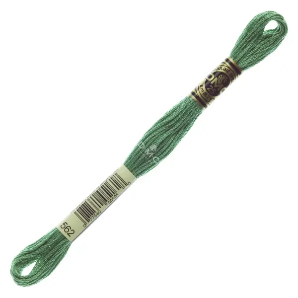 Ață pentru broderie DMC Mouliné (împărțit, 6 fire), 8 m - 207-562, Jade - MED