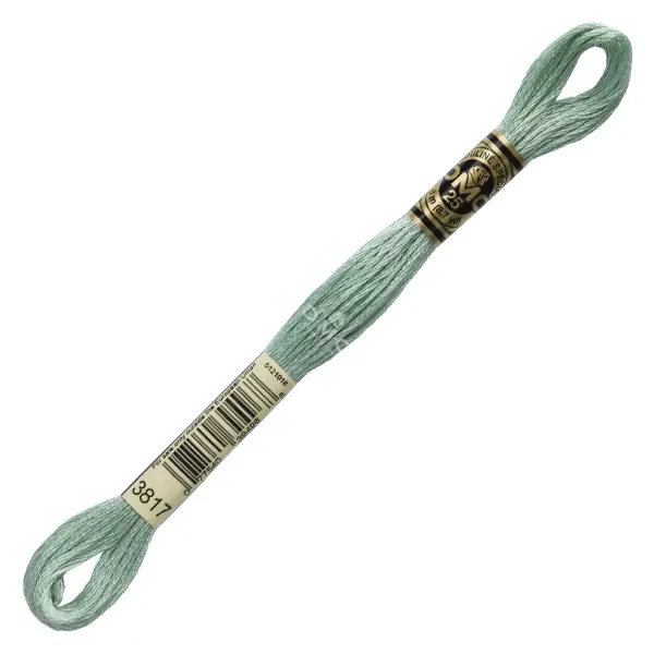 Ață pentru broderie DMC Mouliné (împărțit, 6 fire), 8 m - 209-3817, Celadon Green - LT