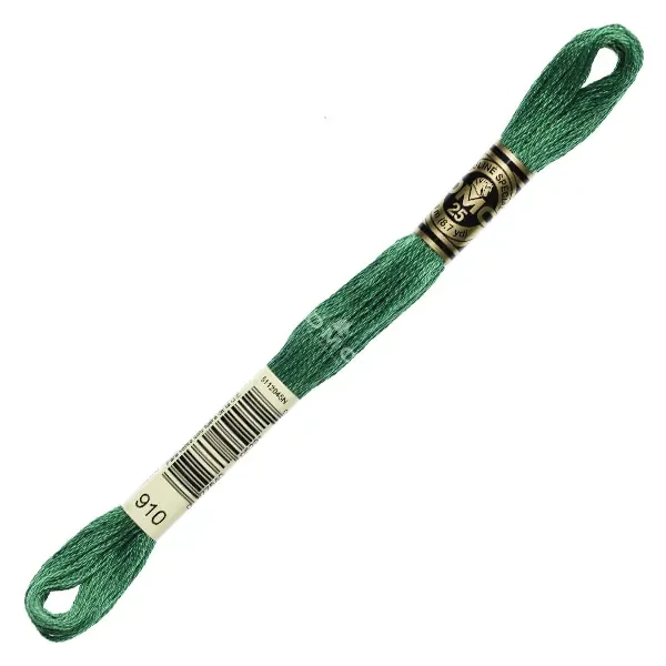 Ață pentru broderie DMC Mouliné (împărțit, 6 fire), 8 m - 225-910, Emerald Green - DK