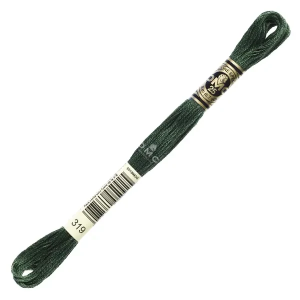 Ață pentru broderie DMC Mouliné (împărțit, 6 fire), 8 m - 232-319, Pistachio Green - VY DK