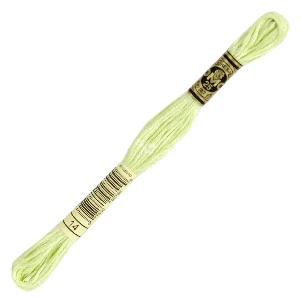 Ață pentru broderie DMC Mouliné (împărțit, 6 fire), 8 m - 245-14, Pale Apple Green