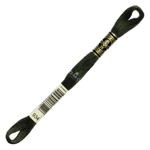 Ață pentru broderie DMC Mouliné (împărțit, 6 fire), 8 m - 265-934, Avocado Green - BLACK