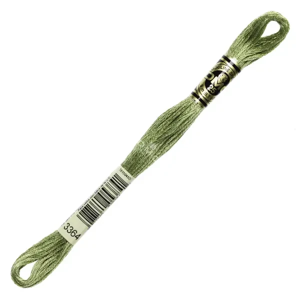 Ață pentru broderie DMC Mouliné (împărțit, 6 fire), 8 m - 266-3364, Pine Green