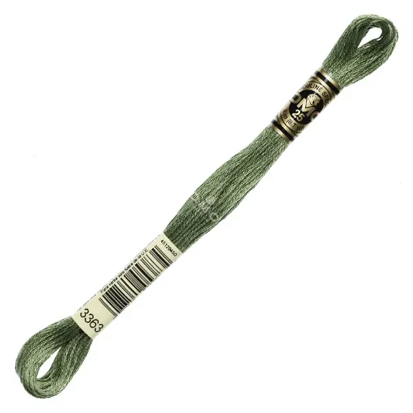 Ață pentru broderie DMC Mouliné (împărțit, 6 fire), 8 m - 267-3363, Pine Green - MED