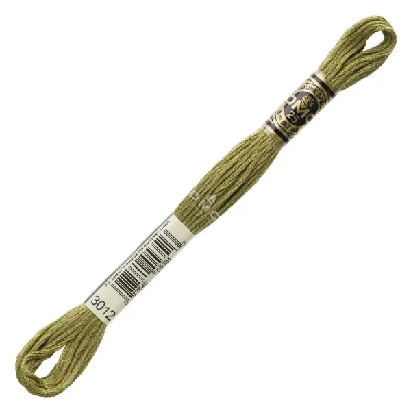 Ață pentru broderie DMC Mouliné (împărțit, 6 fire), 8 m - 289-3012, Khaki Green - MED