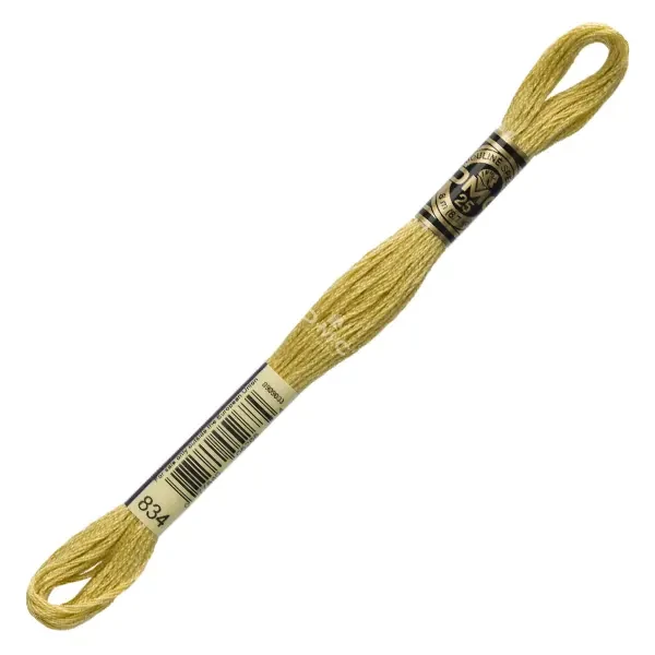 Ață pentru broderie DMC Mouliné (împărțit, 6 fire), 8 m - 296-834, Golden Olive - VY LT