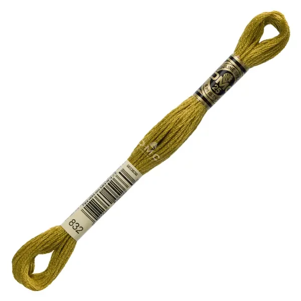 Ață pentru broderie DMC Mouliné (împărțit, 6 fire), 8 m - 298-832, Golden Olive