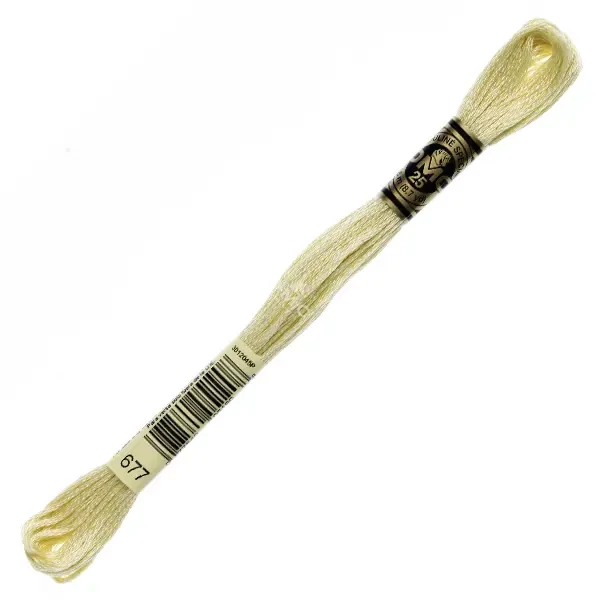 Ață pentru broderie DMC Mouliné (împărțit, 6 fire), 8 m - 303-677, Old Gold - VY LT