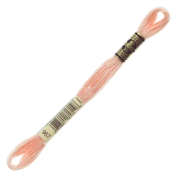 Ață pentru broderie DMC Mouliné (împărțit, 6 fire), 8 m - 357-967, Peach - LT