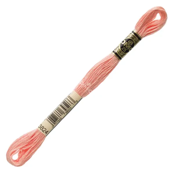 Ață pentru broderie DMC Mouliné (împărțit, 6 fire), 8 m - 358-3824, Apricot - LT