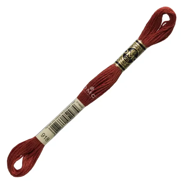 Ață pentru broderie DMC Mouliné (împărțit, 6 fire), 8 m - 373-918, Red Copper - DK