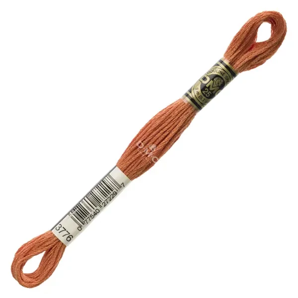 Ață pentru broderie DMC Mouliné (împărțit, 6 fire), 8 m - 377-3776, Mahogany - LT