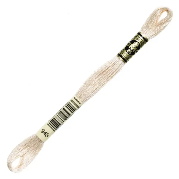 Ață pentru broderie DMC Mouliné (împărțit, 6 fire), 8 m - 388-948, Pink - VY LT