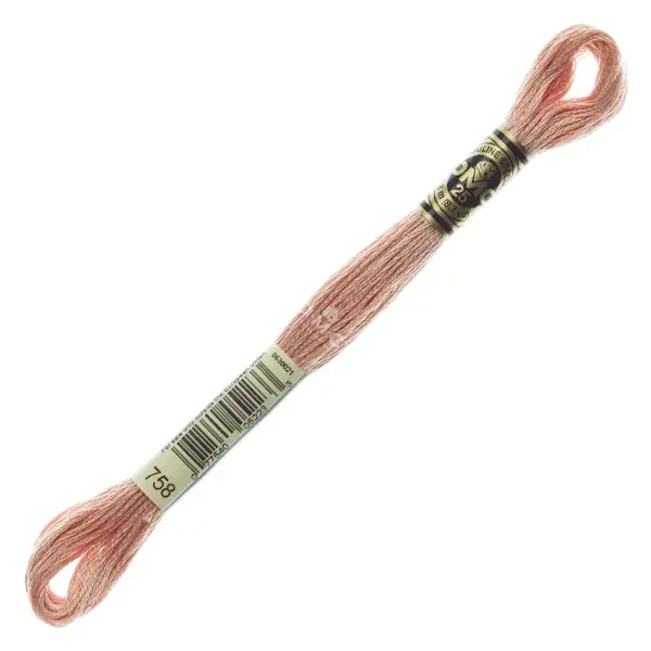 Ață pentru broderie DMC Mouliné (împărțit, 6 fire), 8 m - 391-758, Terra Cotta - VY LT