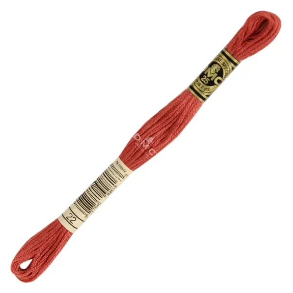 Ață pentru broderie DMC Mouliné (împărțit, 6 fire), 8 m - 403-22, Alizarian