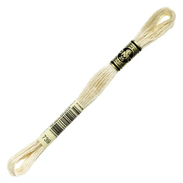 Ață pentru broderie DMC Mouliné (împărțit, 6 fire), 8 m - 418-739, Tan - ULT VY LT