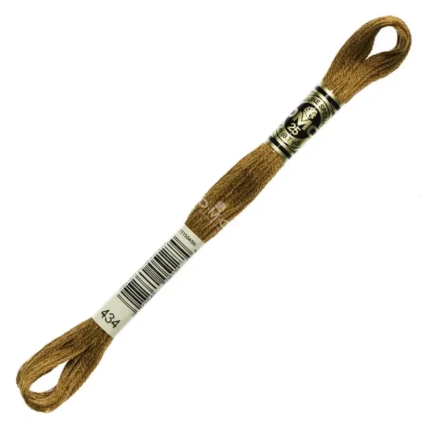 Ață pentru broderie DMC Mouliné (împărțit, 6 fire), 8 m - 423-434, Brown - LT