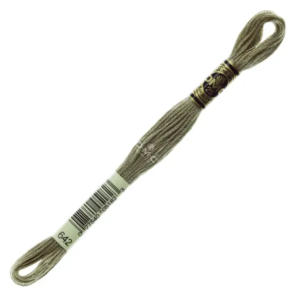 Ață pentru broderie DMC Mouliné (împărțit, 6 fire), 8 m - 438-642, Beige Gray - DK