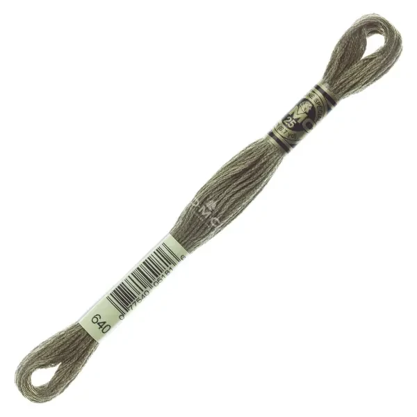 Ață pentru broderie DMC Mouliné (împărțit, 6 fire), 8 m - 439-640, Beige Gray - VY DK