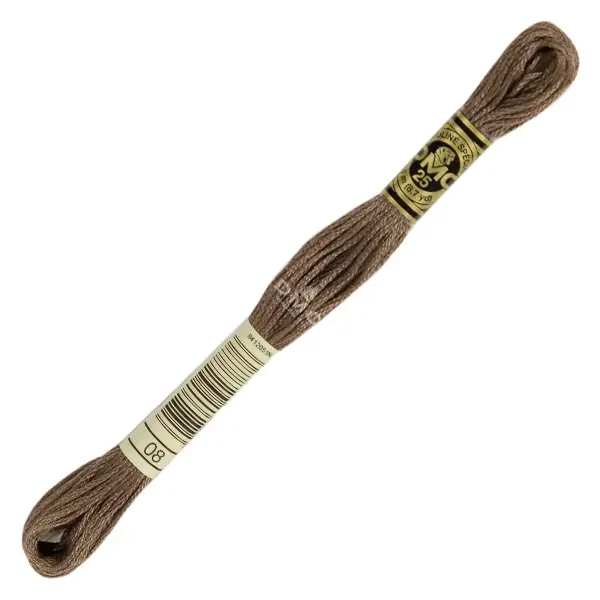 Ață pentru broderie DMC Mouliné (împărțit, 6 fire), 8 m - 451-8, Dark Driftwood