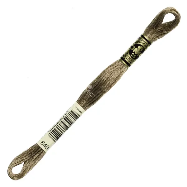 Ață pentru broderie DMC Mouliné (împărțit, 6 fire), 8 m - 455-840, Beige Brown - MED