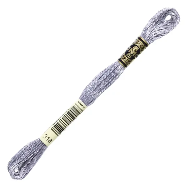 Ață pentru broderie DMC Mouliné (împărțit, 6 fire), 8 m - 470-318, Steel Gray - LT