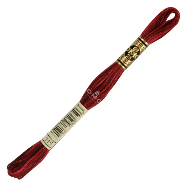 Ață pentru broderie DMC Mouliné (împărțit, 6 fire), 8 m - 485-115, Variegated - Garnet